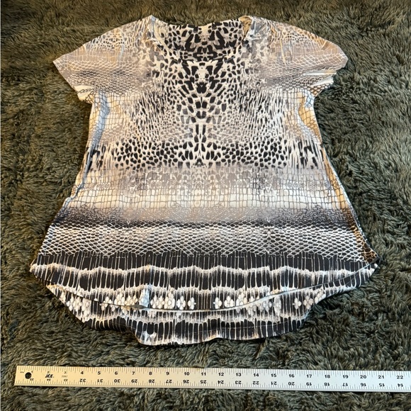 Style and Co. Size medium black grey and white patterned blouse - Picture 2 of 5